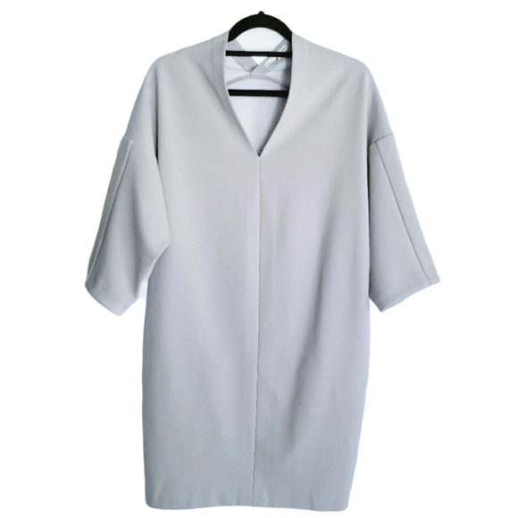 OAK + FORT Dresses & Skirts - OAK + FORT Dress Light Grey Midi Oversize